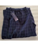 NWT Karen Scott Navy Blue Window Pane Plaid Dress Pants Size 22W - £15.54 GBP