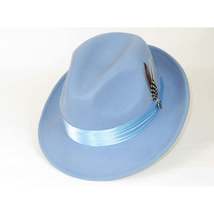 Bruno Capelo Hat Australian Wool Crushable Fedora Giovani UN120 Light Blue image 5