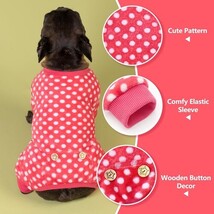 KYEESE Dog Pajamas XL Red Polka Dot Soft Velvet One Piece Outfit NWT Frenchie image 7