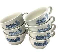 7 Pfaltzgraff Yorktowne Mugs Cups Soup Stoneware USA Vintage 2.5&quot; Tall V... - £33.37 GBP