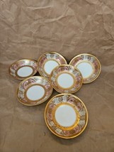 Noritake Vintage Set Of 6 Small Sauce Bowls Pink And Gold - £26.02 GBP