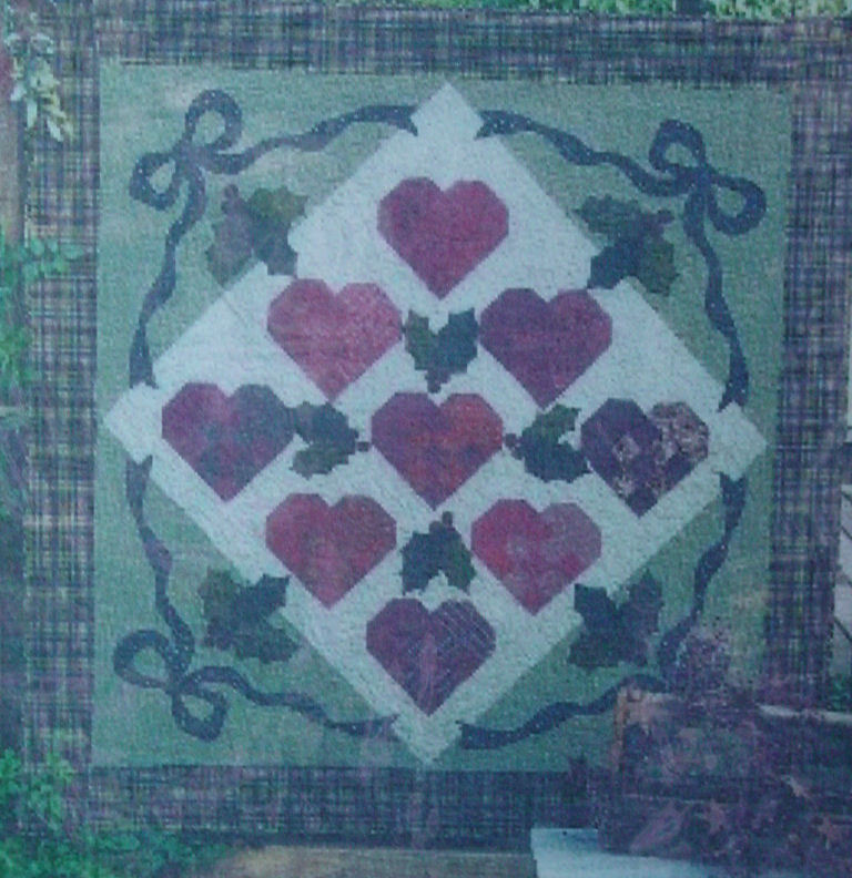 Quilt Pattern "Hearts Come Home for Christmas" by Out on a Limb 66" x 66" - $5.69