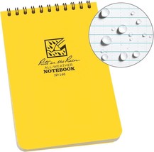 Rite in the Rain Notebook Top Spiral Weatherproof 4&quot; x 6&quot; Yellow 100 Pages - £9.41 GBP