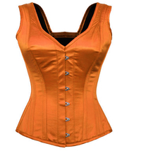 Bustier with spiral steel frame on chest strip without orange satin corset - £34.31 GBP+