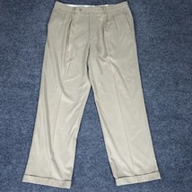 Tommy Bahama Pants Mens 35 (36x29) Beige Silk Straight Pleated High Rise... - £14.33 GBP