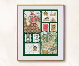 Winter cross stitch hardanger pattern pdf - Xmas ornament cross stitch sashiko - £12.78 GBP