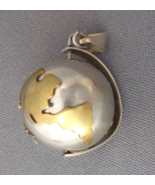 Vintage Chime Fairy Ball Pendant Earth Globe Silver &amp; Brass - £19.97 GBP