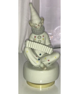 Vintage Porcelain Music Box Spin Around Clown Polka-dots Playing Pierrot... - £13.40 GBP