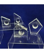 Candle Holders Taper Godinger Studio Silversmiths Crystal Geometric 4 pc... - £20.92 GBP