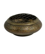 Vintage Engraved Brass Flower Flog Bowl Vase Planter Pen Holder - £25.90 GBP