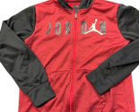 Air Jordan Boys Jumpman Zip Up Dri Fit Fleece Black Red Hoodie Jacket US... - $14.82