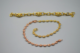 Bronzoro Anchor Chain Link Bracelet Set Gold Rose Tone Metal Italy 925 - £46.22 GBP