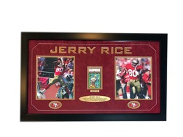 Jerry Rice Signed Authentic Rookie Card Framed Collage 49ers Signed COA PSA - £1,275.15 GBP