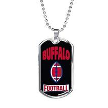 Express Your Love Gifts Buffalo Fan Necklace Dog Tag Engraved Stainless Steel 24 - £46.93 GBP