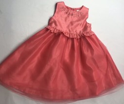 Gymboree Alldress Up Sz 3T Retired Gems Coarl Pink Orange Full Fancy Dress Lined - £25.58 GBP