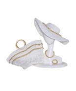 BEAD HAT TOTE Accessory Set Wht/Gold for Barbie Silkstone FR Tressy Fash... - $12.99