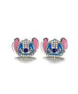 Girls Disney Parks Jewelry Stitch 925 Silver Plated Iced CZ Earrings Stu... - $225.99 MXN