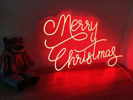 Merry Christmas LED Neon Sign, Neon Sign Custom, Home Decor, Gift Neon light - £32.24 GBP+