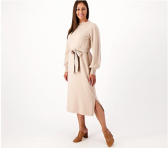Girl With Curves Funnel Neck Sweater Dress (Beige, Petite XX-Small) A551896 - £24.81 GBP