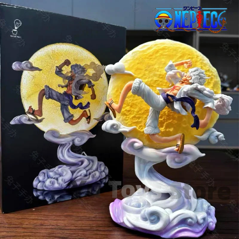 New Original 28cm One Piece Figures Nika Luffy With Moon Light Gear 5 Luffy - £28.01 GBP+