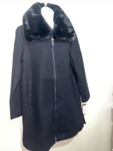 Vince Camuto BLACK Coat with Detachable FUR Collar women&#39;s size  L NEW $340 - £236.37 GBP