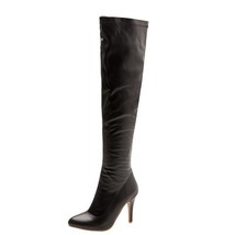 Woman Over Knee High Boots Pointed Toe Thin Heels Zipper Large Size 32-48 Solid  - £65.17 GBP