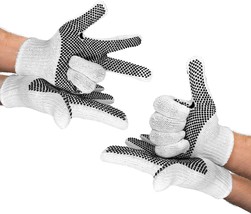 PVC Dotted Gloves 10 Inch, Pack of 24 Lightweight Cotton Work Gloves - £16.74 GBP