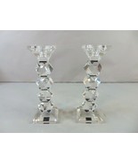 Vintage Decorative Pair of Glass Candlesticks Holders - $935.35 MXN