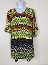 Vtg Intriguing Threads Women Size XL Colorful Mosaic Stretch Dress - £5.44 GBP