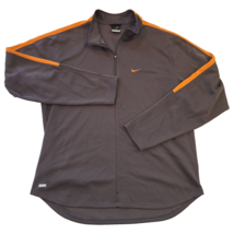 Nike Dri-Fit Women&#39;s Orange Grey Quarter Zip Running Pullover Jacket Siz... - $16.12