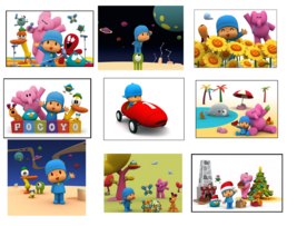 Pocoyo inspired Stickers, Party Supplies, Decorations, Favors,Labels, Bi... - £9.41 GBP