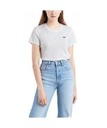 MSRP $25 Levi&#39;s Women&#39;s Perfect Crewneck Tee Shirt White Size XS (STAIN) - $12.11