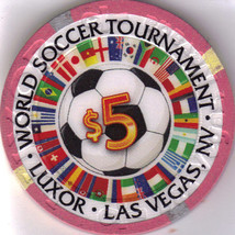 2010 WORLD SOCCER TOURNAMENT Luxor Hotel Las Vegas $5 Casino Chip, New - $10.95