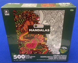 500 Piece Color A Puzzle Mandalas 16” X 20” Crafts Coloring Puzzle NIB New! - £11.84 GBP