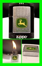 Vintage John Deere Tractors Logo Zippo Lighter With Box - In Working Con... - $79.19