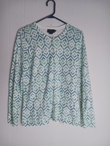 Pendleton Womens Geometric Button Up Cardigan Size M Green Lightweight K... - $349.65 MXN