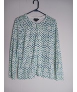 Pendleton Womens Geometric Button Up Cardigan Size M Green Lightweight K... - $349.65 MXN