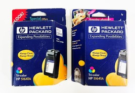 LOT of 2 HP Genuine 51641A Tri-Color Ink Deskjet, OfficeJet  Cartridges ... - $161.98 MXN