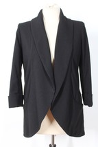 Aritzia Wilfred 2 Black Crepe Open-Front Cuffed Jacket Blazer - £24.27 GBP