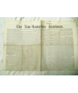 The New- Hampshire Statesman &amp; Concord Newspaper   December 6, 1862 - $49.49