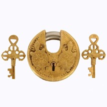 Brass Lock Padlock with Tortoise/Turtle Round Antique Design Unique Feng Shui V - £21.35 GBP
