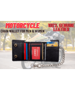 Trifold Vintage Leather Men Biker Chain Wallet - $21.99