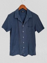 Balibaris 100% Cotton Shirt Polo Button-Up Washed Blue Short Sleeve - $832.25 MXN