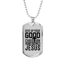 Good Christian Life Necklace Stainless Steel or 18k Gold Dog Tag 24&quot; Chain - £37.92 GBP+