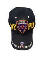 NYPD Black Strapback Hat Cap I❤NY Stars/Stripes Ribbon Embroidered Gold ... - $7.20