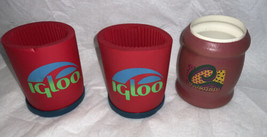 Igloo Coleman Koozie Red Vintage Retro Foam Pool Beach Lot Of Three - £19.05 GBP