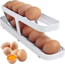 Egg Holder For Refrigerator, 2 Tier Automatically Rolling Egg Storage Container - £23.97 GBP