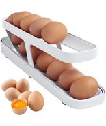 Egg Holder For Refrigerator, 2 Tier Automatically Rolling Egg Storage Co... - $29.99