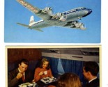 United Airlines DC-6 Club Card and DC- 7 in Flight Postcards 1950&#39;s - $11.88