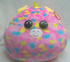 TY Squish a boo SOFT LARGE FANTASIA UNICORN 13" Plush STUFFED Toy PILLOW... - $19.80